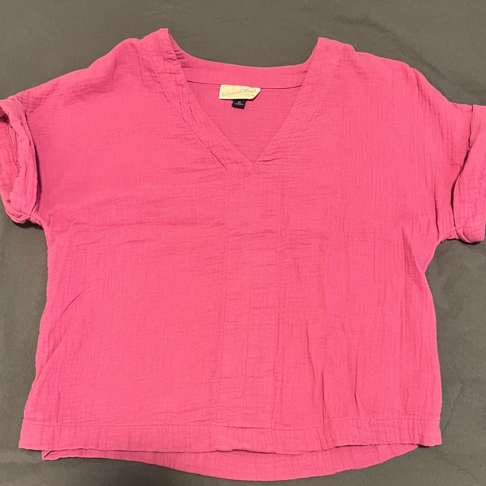 Target Pink Short Sleeve V-Neck Top